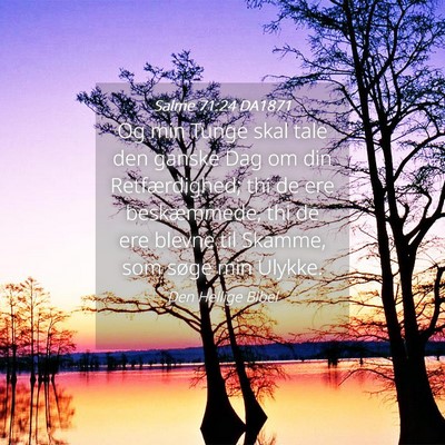 Picture 04 - Salme 71:24 DA1871 - Og min Tunge skal tale den ganske Dag om din - Bible Verse Picture