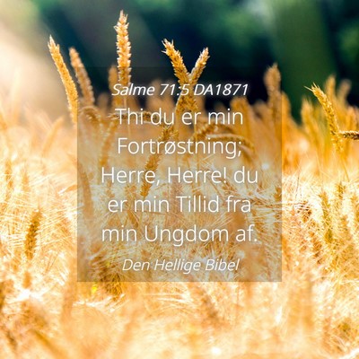 Picture 04 - Salme 71:5 DA1871 - Thi du er min Fortrøstning; Herre, Herre! du er - Bible Verse Picture
