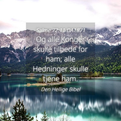 Picture 04 - Salme 72:11 DA1871 - Og alle Konger skulle tilbede for ham; alle - Bible Verse Picture