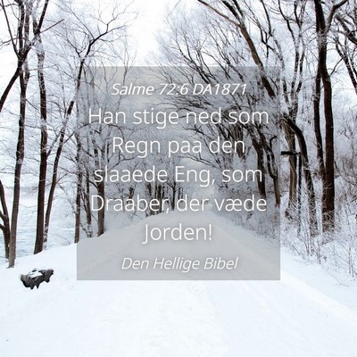 Picture 04 - Salme 72:6 DA1871 - Han stige ned som Regn paa den slaaede Eng, som - Bible Verse Picture
