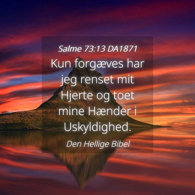 Picture 04 - Salme 73:13 DA1871 - Kun forgæves har jeg renset mit Hjerte og toet - Bible Verse Picture