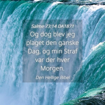 Picture 04 - Salme 73:14 DA1871 - Og dog blev jeg plaget den ganske Dag, og min - Bible Verse Picture