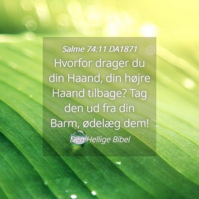 Picture 04 - Salme 74:11 DA1871 - Hvorfor drager du din Haand, din højre Haand - Bible Verse Picture