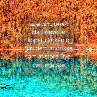 Picture 04 - Salme 78:15 DA1871 - Han kløvede Klipper i Ørken og gav dem at - Bible Verse Picture