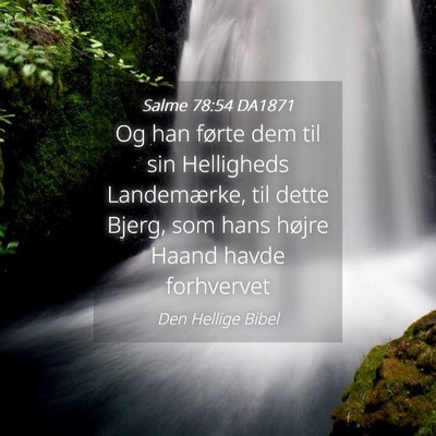 Picture 04 - Salme 78:54 DA1871 - Og han førte dem til sin Helligheds Landemærke, - Bible Verse Picture