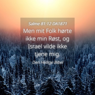 Picture 04 - Salme 81:12 DA1871 - Men mit Folk hørte ikke min Røst, og Israel - Bible Verse Picture