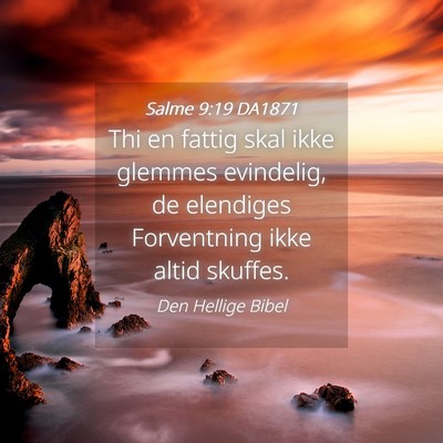Picture 04 - Salme 9:19 DA1871 - Thi en fattig skal ikke glemmes evindelig, de - Bible Verse Picture