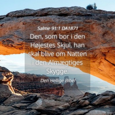 Picture 04 - Salme 91:1 DA1871 - Den, som bor i den Højestes Skjul, han skal - Bible Verse Picture