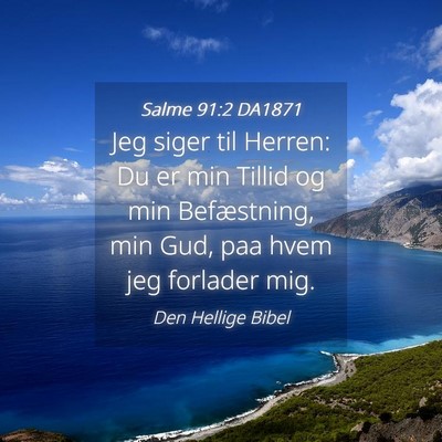 Picture 04 - Salme 91:2 DA1871 - Jeg siger til Herren: Du er min Tillid og min - Bible Verse Picture
