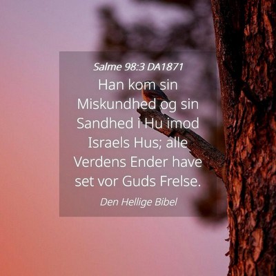 Picture 04 - Salme 98:3 DA1871 - Han kom sin Miskundhed og sin Sandhed i Hu imod - Bible Verse Picture