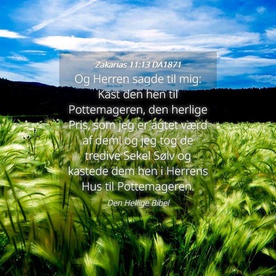 Picture 04 - Zakarias 11:13 DA1871 - Og Herren sagde til mig: Kast den hen til - Bible Verse Picture
