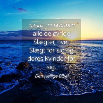 Picture 04 - Zakarias 12:14 DA1871 - alle de øvrige Slægter, hver Slægt for sig og - Bible Verse Picture