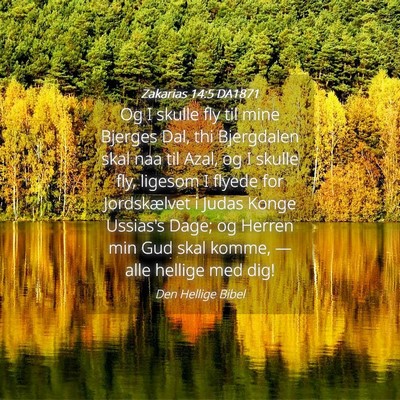 Picture 04 - Zakarias 14:5 DA1871 - Og I skulle fly til mine Bjerges Dal, thi - Bible Verse Picture