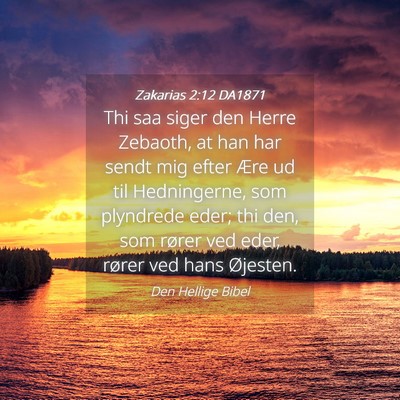 Picture 04 - Zakarias 2:12 DA1871 - Thi saa siger den Herre Zebaoth, at han har sendt - Bible Verse Picture