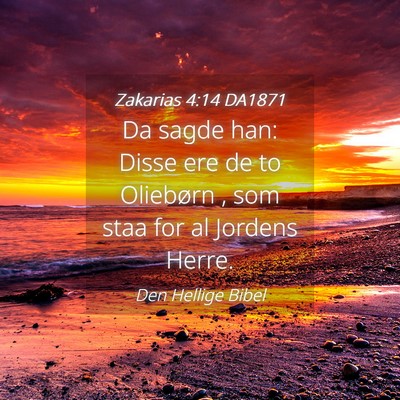 Picture 04 - Zakarias 4:14 DA1871 - Da sagde han: Disse ere de to Oliebørn , som - Bible Verse Picture