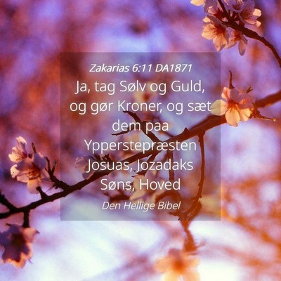 Picture 04 - Zakarias 6:11 DA1871 - Ja, tag Sølv og Guld, og gør Kroner, og sæt - Bible Verse Picture