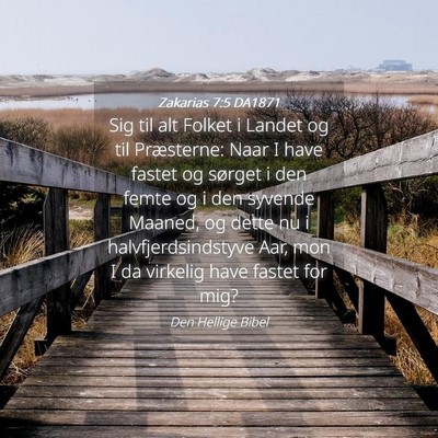 Picture 04 - Zakarias 7:5 DA1871 - Sig til alt Folket i Landet og til Præsterne: - Bible Verse Picture