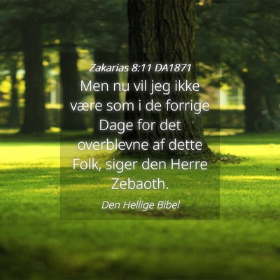Picture 04 - Zakarias 8:11 DA1871 - Men nu vil jeg ikke være som i de forrige Dage - Bible Verse Picture