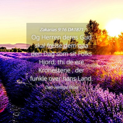 Picture 04 - Zakarias 9:16 DA1871 - Og Herren deres Gud skal frelse dem paa den Dag - Bible Verse Picture