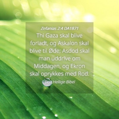 Picture 04 - Zefanias 2:4 DA1871 - Thi Gaza skal blive forladt, og Askalon skal - Bible Verse Picture