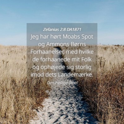 Picture 04 - Zefanias 2:8 DA1871 - Jeg har hørt Moabs Spot og Ammons Børns - Bible Verse Picture