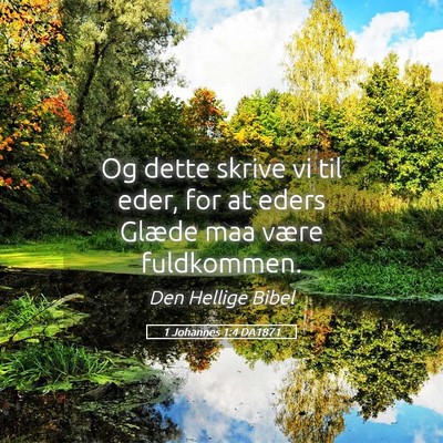 Picture 05 - 1 Johannes 1:4 DA1871 - Og dette skrive vi til eder, for at eders Glæde - Bible Verse Picture