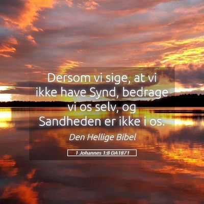 Picture 05 - 1 Johannes 1:8 DA1871 - Dersom vi sige, at vi ikke have Synd, bedrage vi - Bible Verse Picture