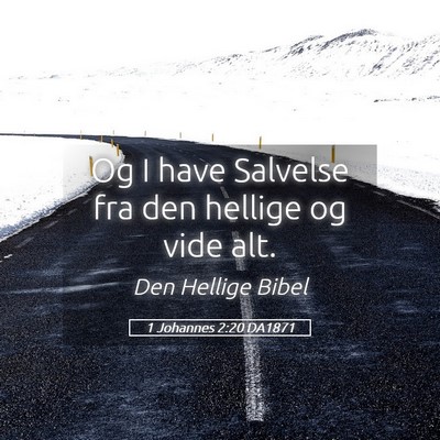 Picture 05 - 1 Johannes 2:20 DA1871 - Og I have Salvelse fra den hellige og vide - Bible Verse Picture
