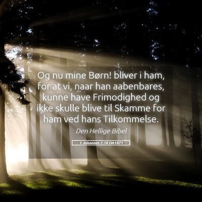 Picture 05 - 1 Johannes 2:28 DA1871 - Og nu mine Børn! bliver i ham, for at vi, naar - Bible Verse Picture
