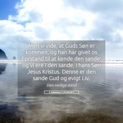 Picture 05 - 1 Johannes 5:20 DA1871 - Men vi vide, at Guds Søn er kommen, og han har - Bible Verse Picture