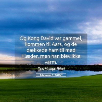 Picture 05 - 1 Kongebog 1:1 DA1871 - Og Kong David var gammel, kommen til Aars, og de - Bible Verse Picture