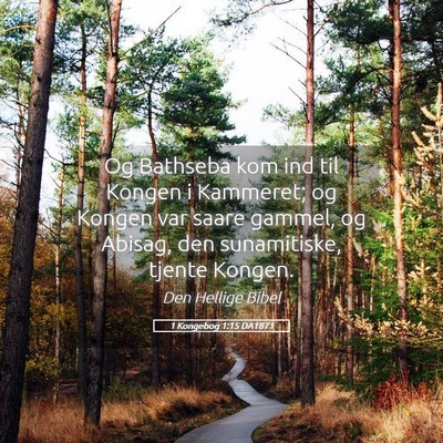 Picture 05 - 1 Kongebog 1:15 DA1871 - Og Bathseba kom ind til Kongen i Kammeret; og - Bible Verse Picture