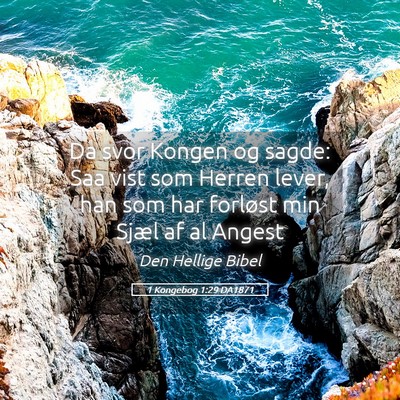 Picture 05 - 1 Kongebog 1:29 DA1871 - Da svor Kongen og sagde: Saa vist som Herren - Bible Verse Picture