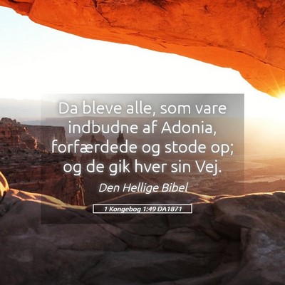 Picture 05 - 1 Kongebog 1:49 DA1871 - Da bleve alle, som vare indbudne af Adonia, - Bible Verse Picture