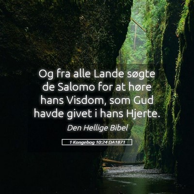 Picture 05 - 1 Kongebog 10:24 DA1871 - Og fra alle Lande søgte de Salomo for at høre - Bible Verse Picture