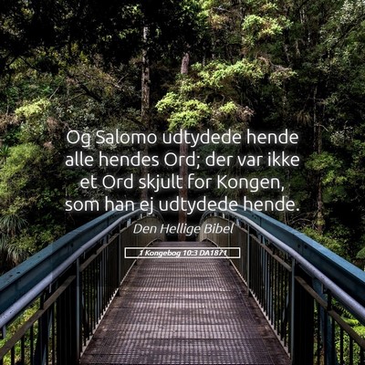 Picture 05 - 1 Kongebog 10:3 DA1871 - Og Salomo udtydede hende alle hendes Ord; der var - Bible Verse Picture