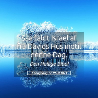 Picture 05 - 1 Kongebog 12:19 DA1871 - Saa faldt Israel af fra Davids Hus indtil denne - Bible Verse Picture