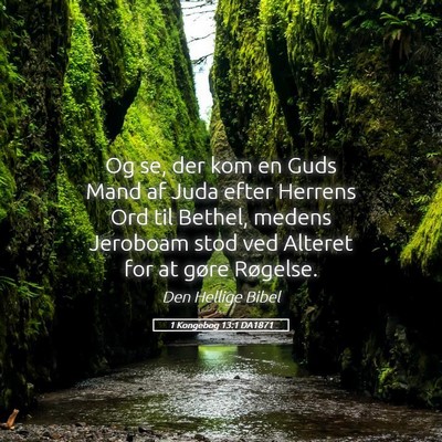 Picture 05 - 1 Kongebog 13:1 DA1871 - Og se, der kom en Guds Mand af Juda efter Herrens - Bible Verse Picture