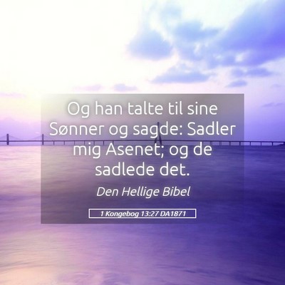 Picture 05 - 1 Kongebog 13:27 DA1871 - Og han talte til sine Sønner og sagde: Sadler - Bible Verse Picture