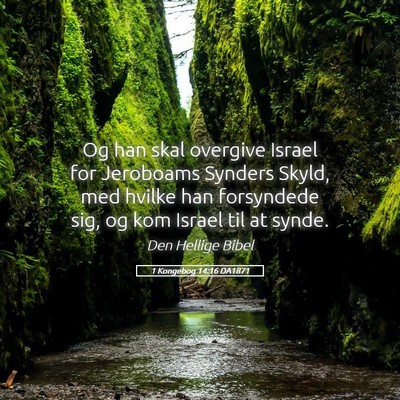 Picture 05 - 1 Kongebog 14:16 DA1871 - Og han skal overgive Israel for Jeroboams Synders - Bible Verse Picture