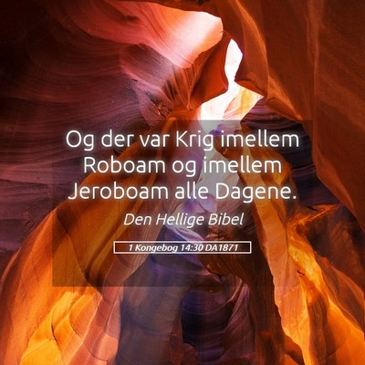 Picture 05 - 1 Kongebog 14:30 DA1871 - Og der var Krig imellem Roboam og imellem - Bible Verse Picture