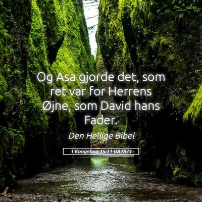 Picture 05 - 1 Kongebog 15:11 DA1871 - Og Asa gjorde det, som ret var for Herrens Øjne, - Bible Verse Picture