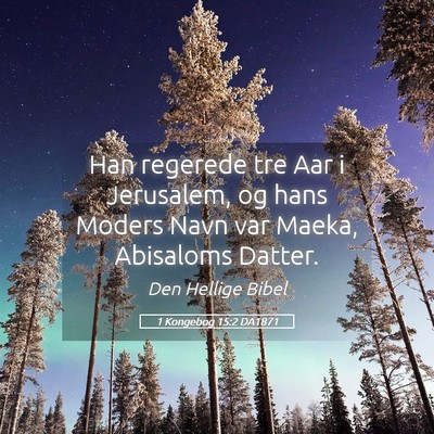 Picture 05 - 1 Kongebog 15:2 DA1871 - Han regerede tre Aar i Jerusalem, og hans Moders - Bible Verse Picture