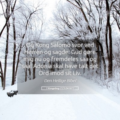 Picture 05 - 1 Kongebog 2:23 DA1871 - Og Kong Salomo svor ved Herren og sagde: Gud - Bible Verse Picture