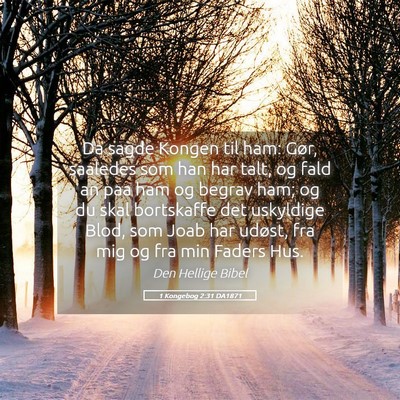 Picture 05 - 1 Kongebog 2:31 DA1871 - Da sagde Kongen til ham: Gør, saaledes som han - Bible Verse Picture
