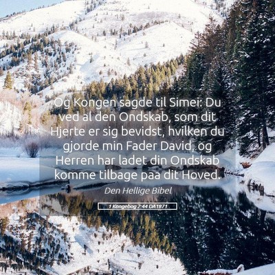 Picture 05 - 1 Kongebog 2:44 DA1871 - Og Kongen sagde til Simei: Du ved al den Ondskab, - Bible Verse Picture