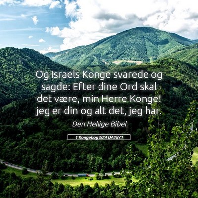 Picture 05 - 1 Kongebog 20:4 DA1871 - Og Israels Konge svarede og sagde: Efter dine Ord - Bible Verse Picture