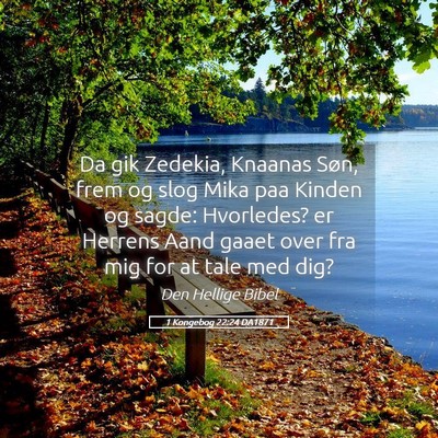 Picture 05 - 1 Kongebog 22:24 DA1871 - Da gik Zedekia, Knaanas Søn, frem og slog Mika - Bible Verse Picture