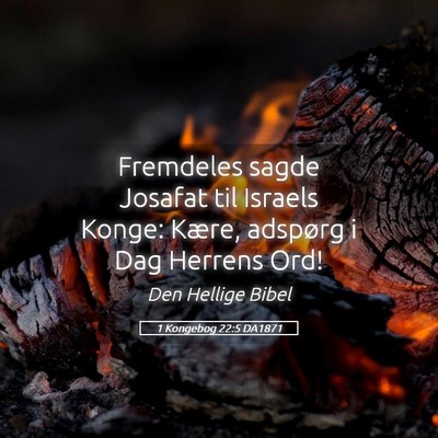 Picture 05 - 1 Kongebog 22:5 DA1871 - Fremdeles sagde Josafat til Israels Konge: Kære, - Bible Verse Picture