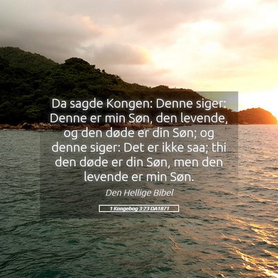 Picture 05 - 1 Kongebog 3:23 DA1871 - Da sagde Kongen: Denne siger: Denne er min Søn, - Bible Verse Picture
